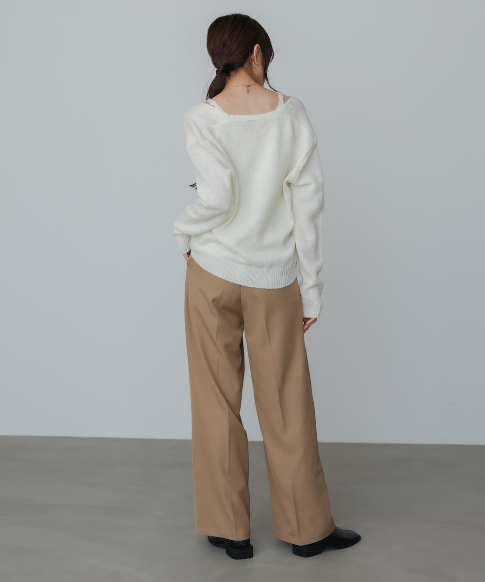 ボタンデザインキャミＳＥＴニット