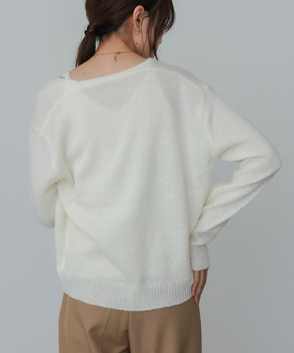 ボタンデザインキャミＳＥＴニット