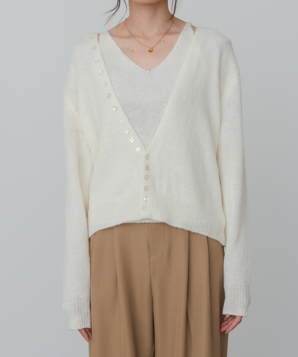 ボタンデザインキャミＳＥＴニット