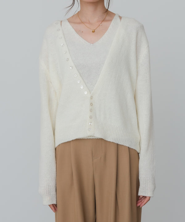 ボタンデザインキャミＳＥＴニット