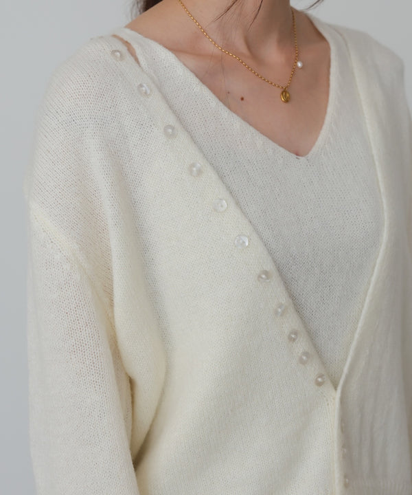 ボタンデザインキャミＳＥＴニット