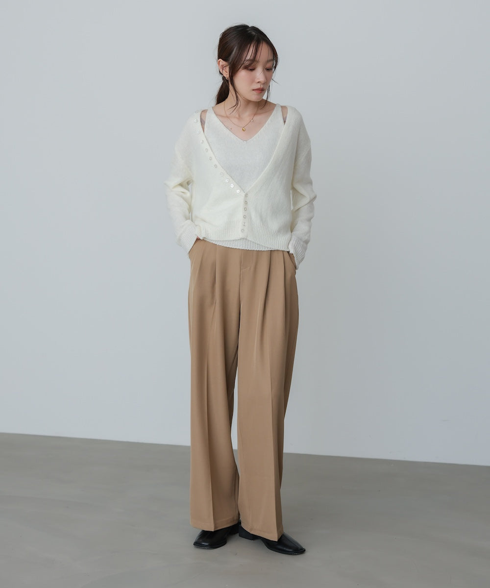 ボタンデザインキャミＳＥＴニット