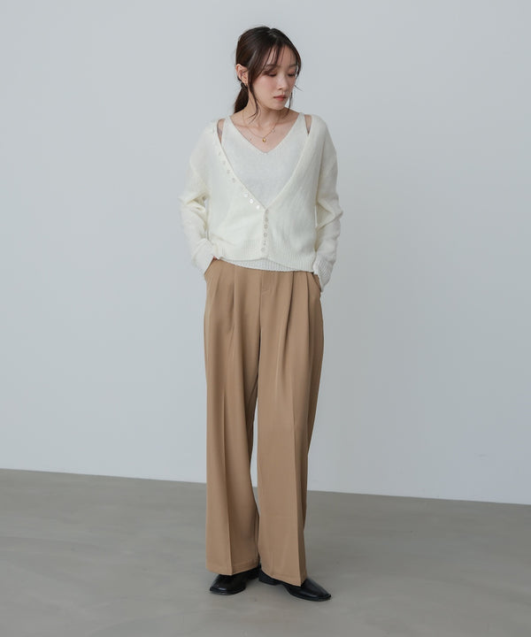 ボタンデザインキャミＳＥＴニット