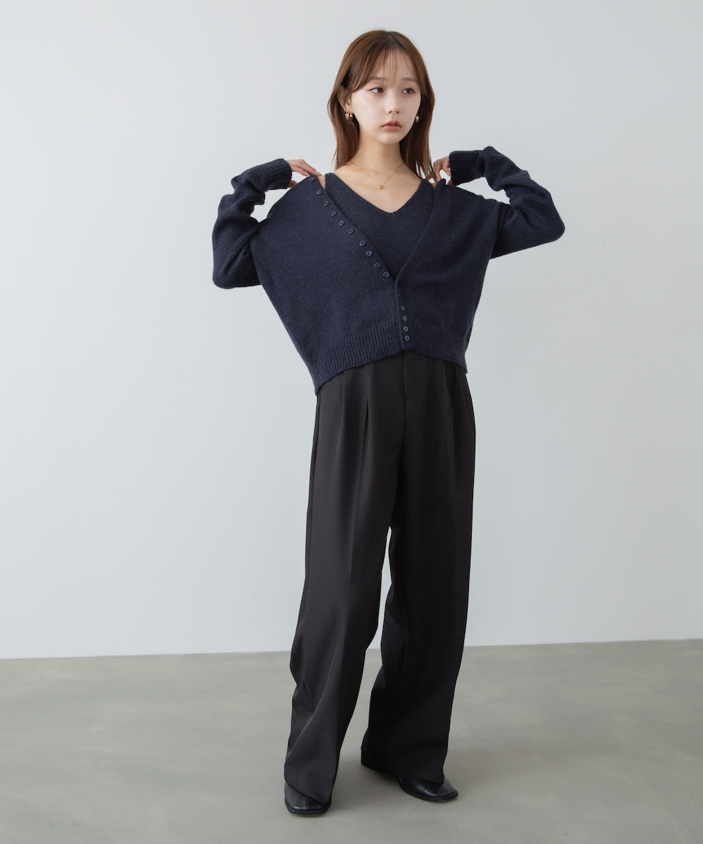 ボタンデザインキャミＳＥＴニット