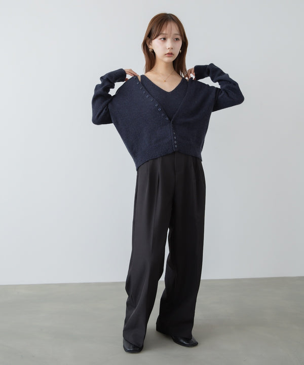 ボタンデザインキャミＳＥＴニット