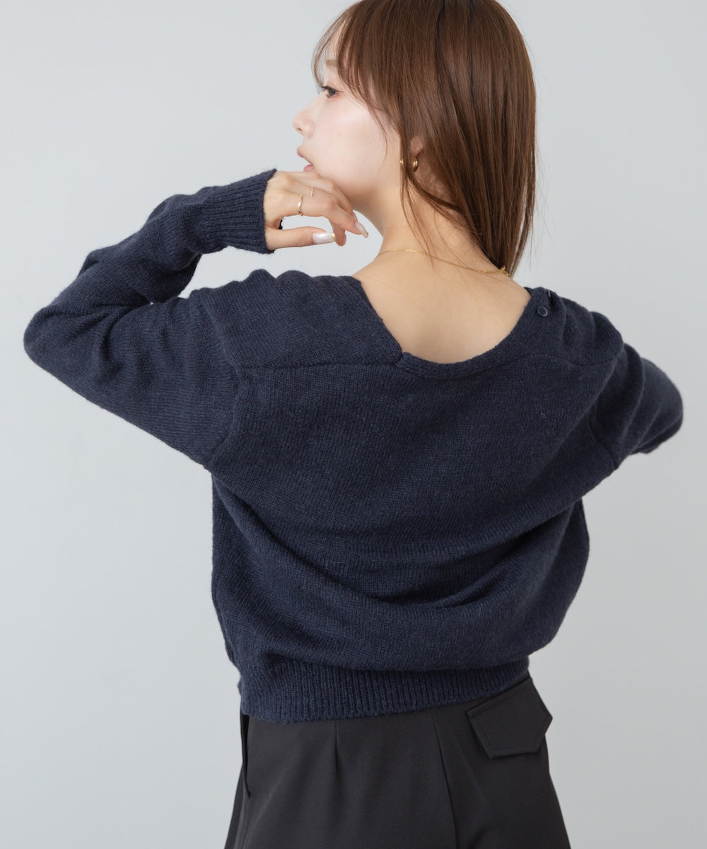 ボタンデザインキャミＳＥＴニット