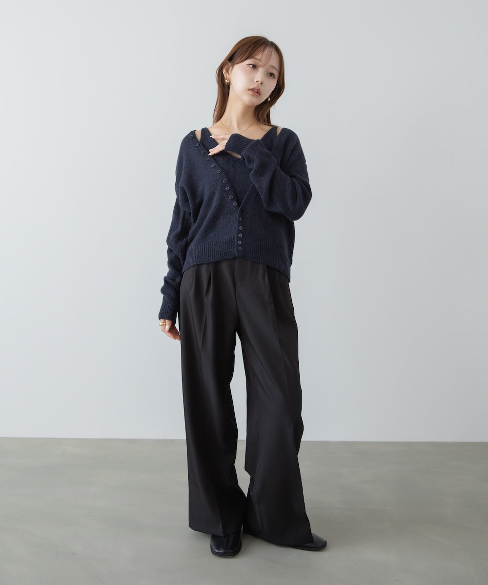 ボタンデザインキャミＳＥＴニット