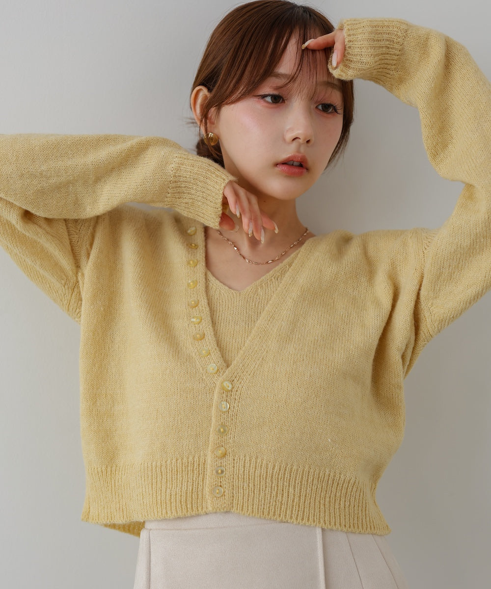 ボタンデザインキャミＳＥＴニット