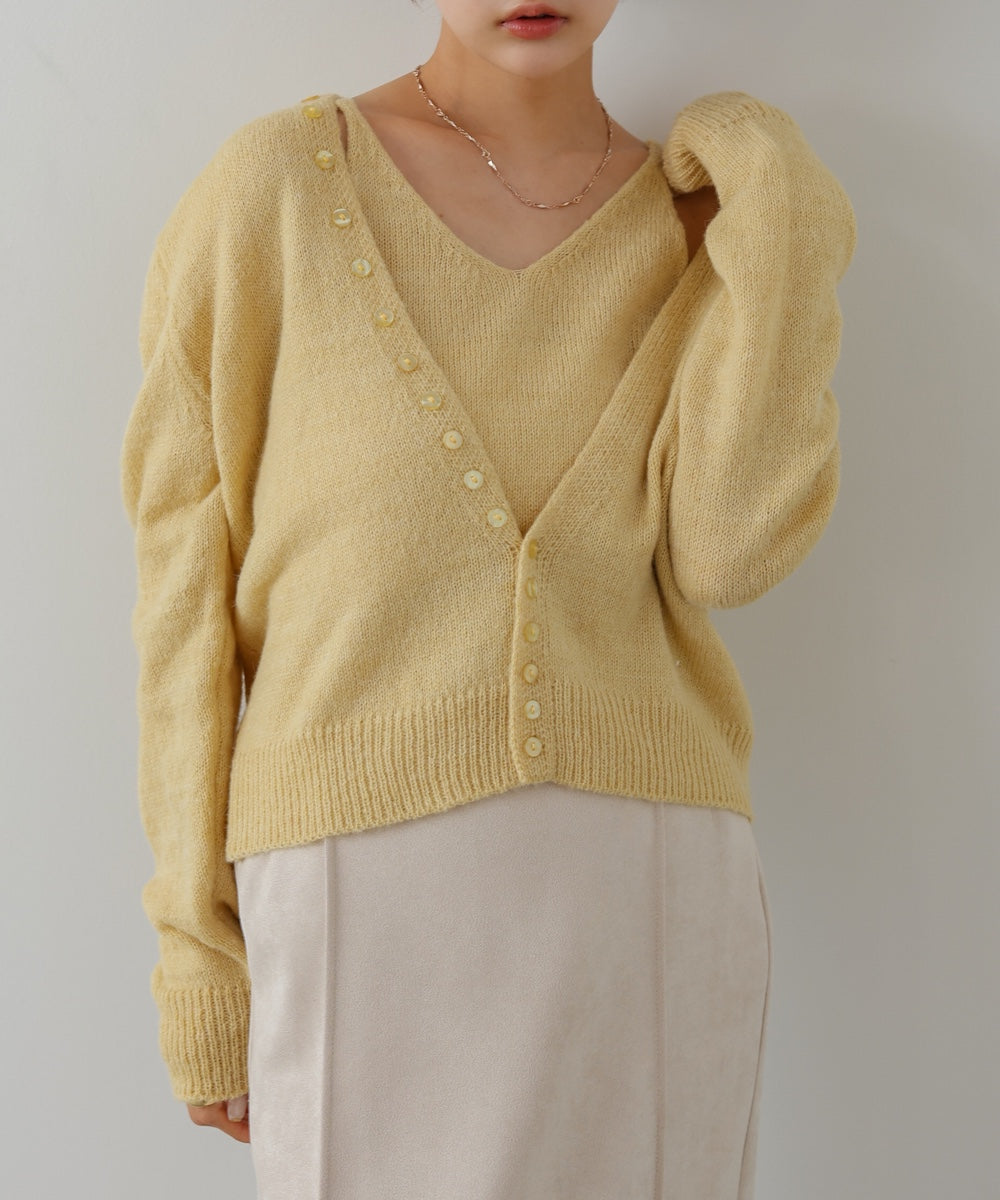 ボタンデザインキャミＳＥＴニット