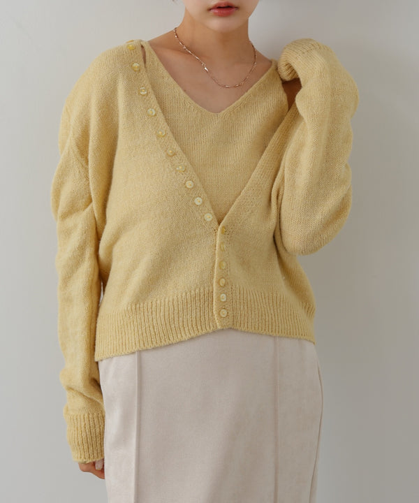 ボタンデザインキャミＳＥＴニット