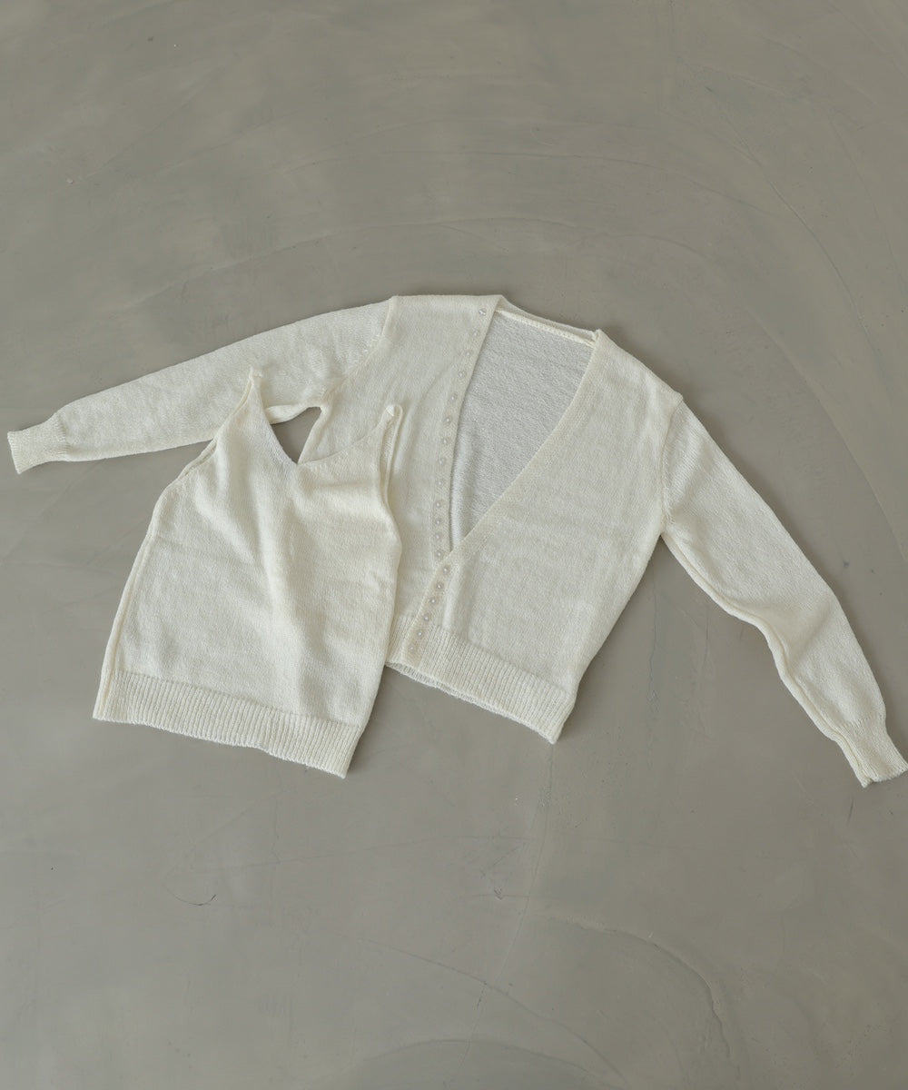 ボタンデザインキャミＳＥＴニット