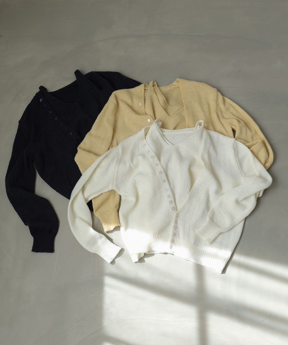 ボタンデザインキャミＳＥＴニット