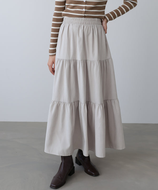 ピーチスキンティアードスカート