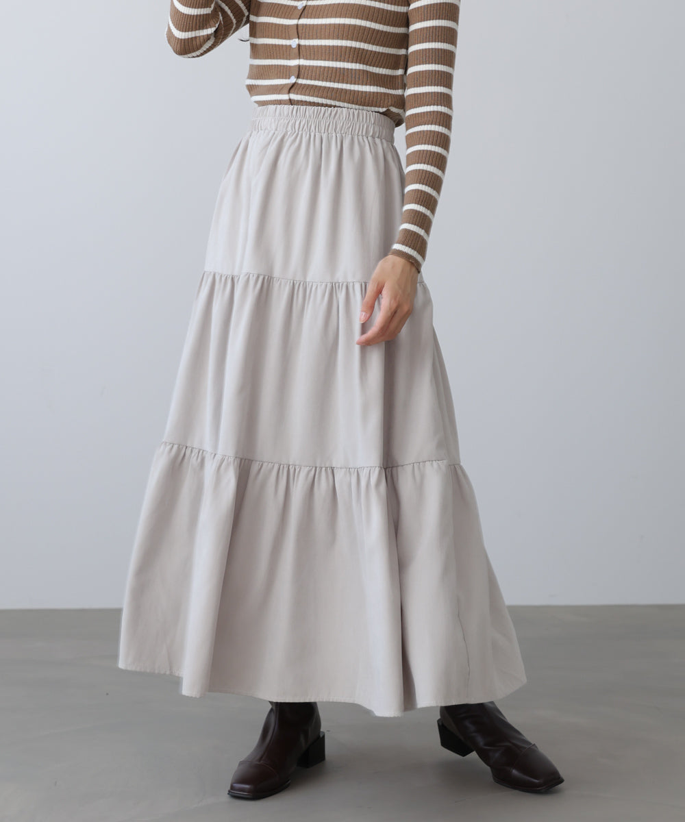 ピーチスキンティアードスカート