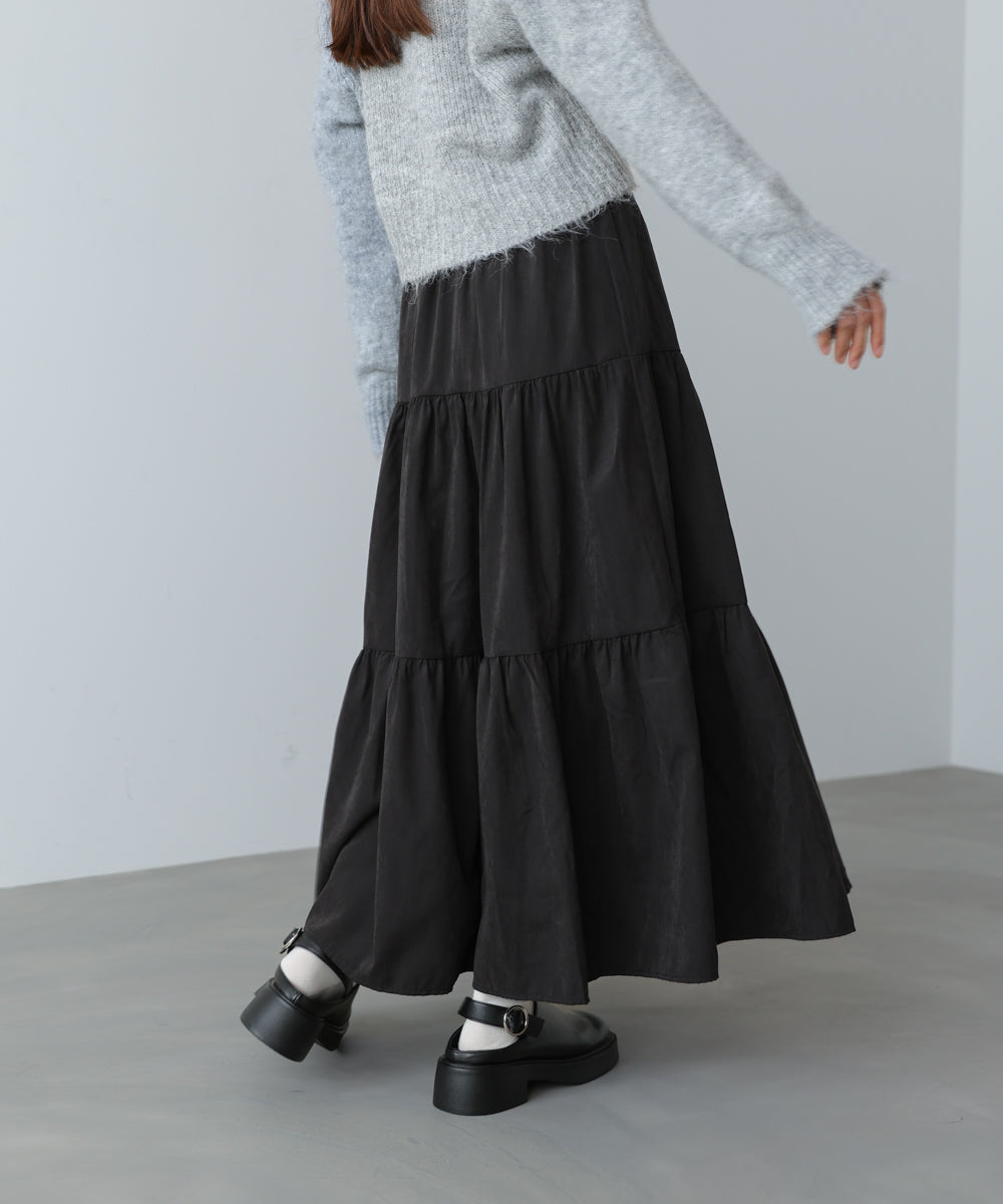 ピーチスキンティアードスカート