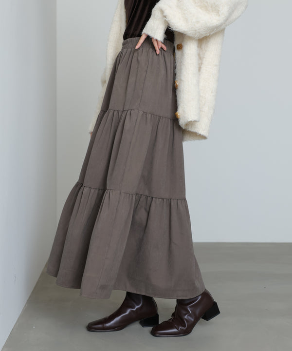 ピーチスキンティアードスカート