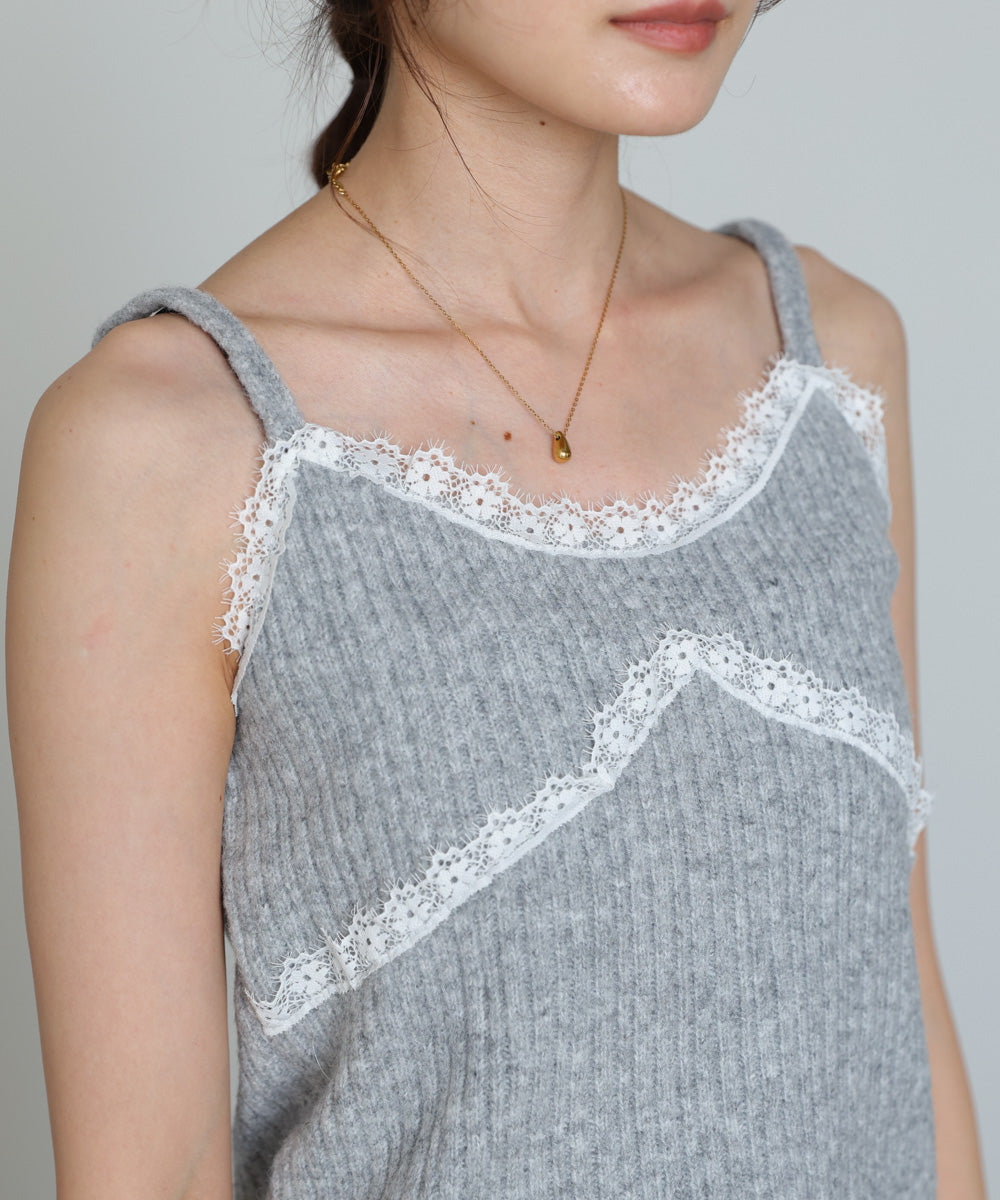 ニットレースキャミ＋ニットカーディガン