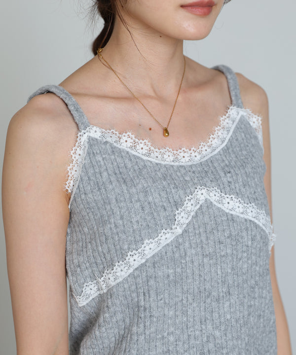 ニットレースキャミ＋ニットカーディガン