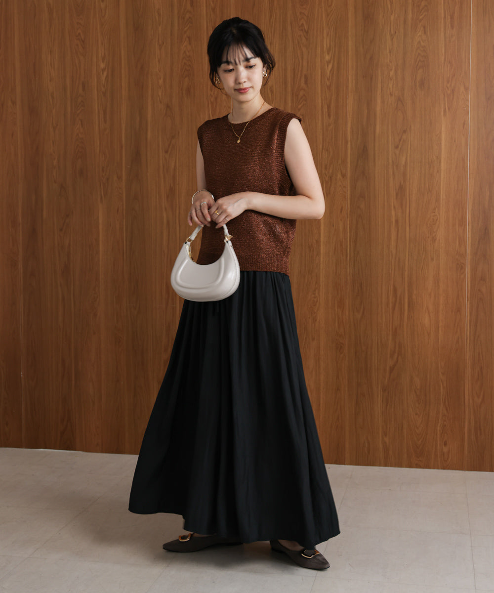 ポハン ギャザーウエストワイドパンツ