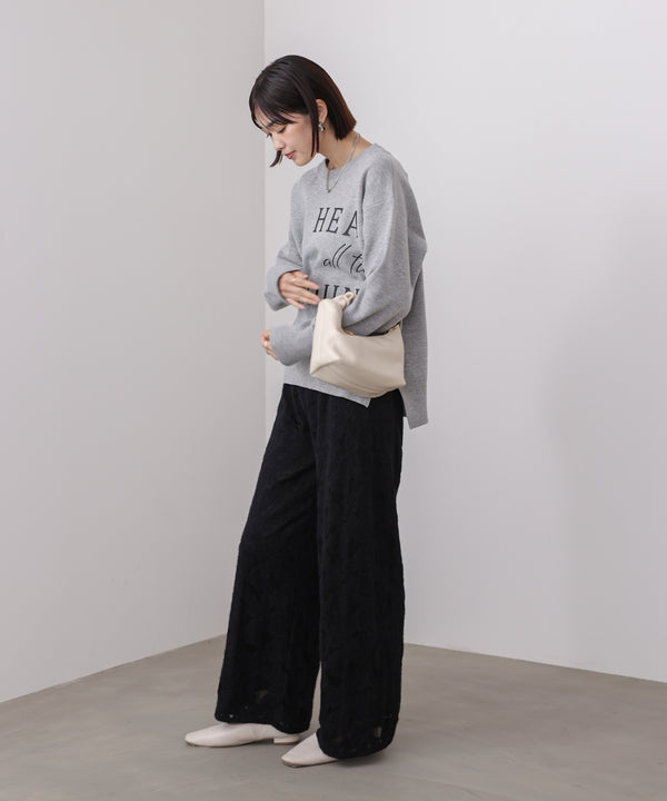 【WEB限定】起毛レースワイドパンツ
