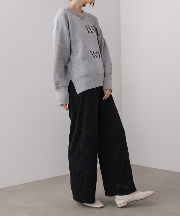 【WEB限定】起毛レースワイドパンツ
