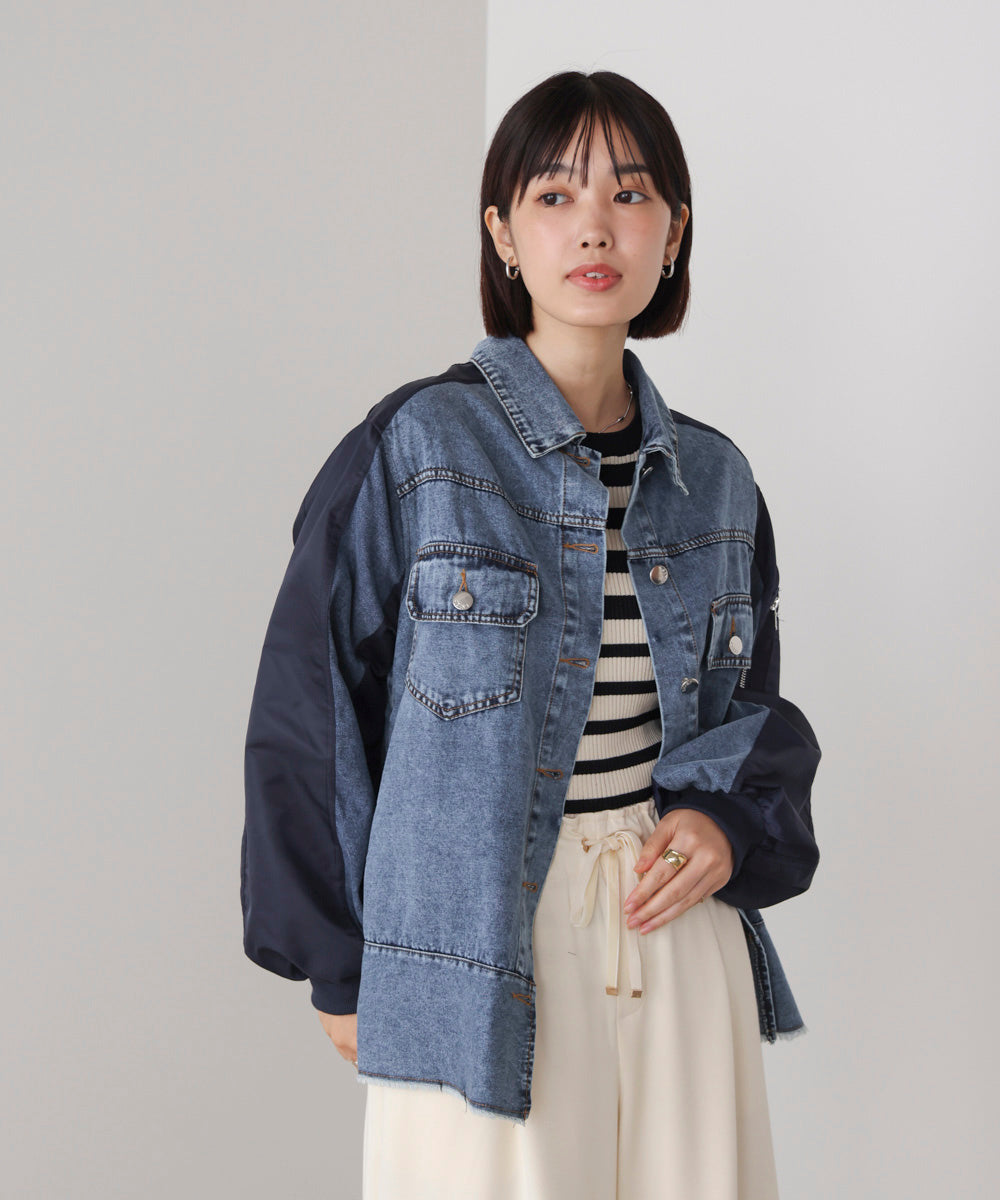 デニムコンビジャケット［10/9発送予定］