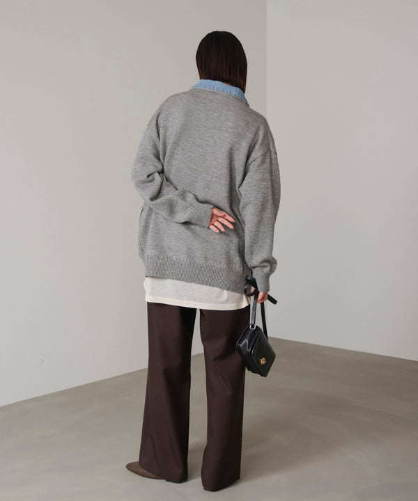 ニットコンビデニムジャケット［11/12発送予定］