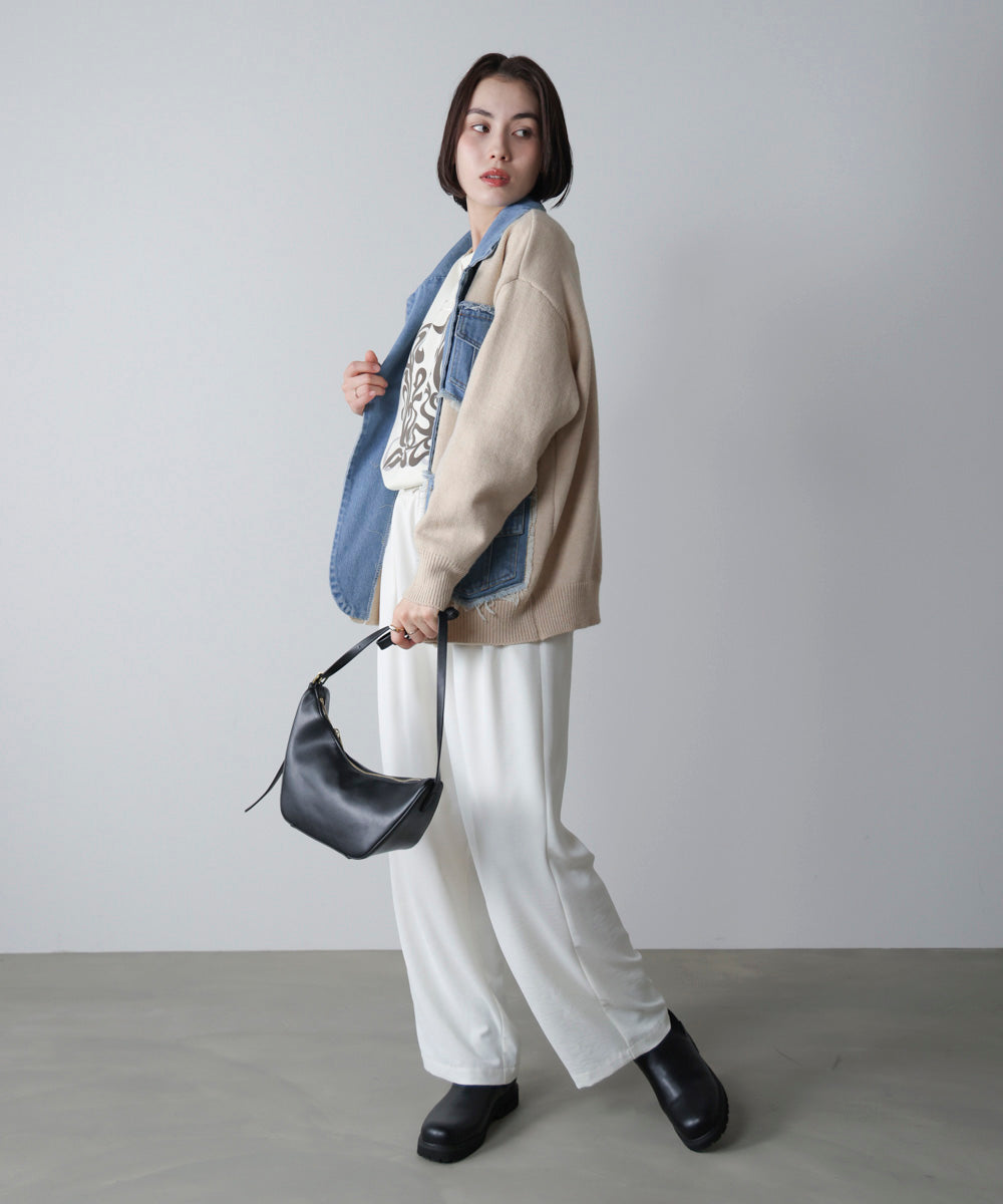 新品ダイアグラム　ニットコンビデニムジャケット ニットコンビデニムジャケット