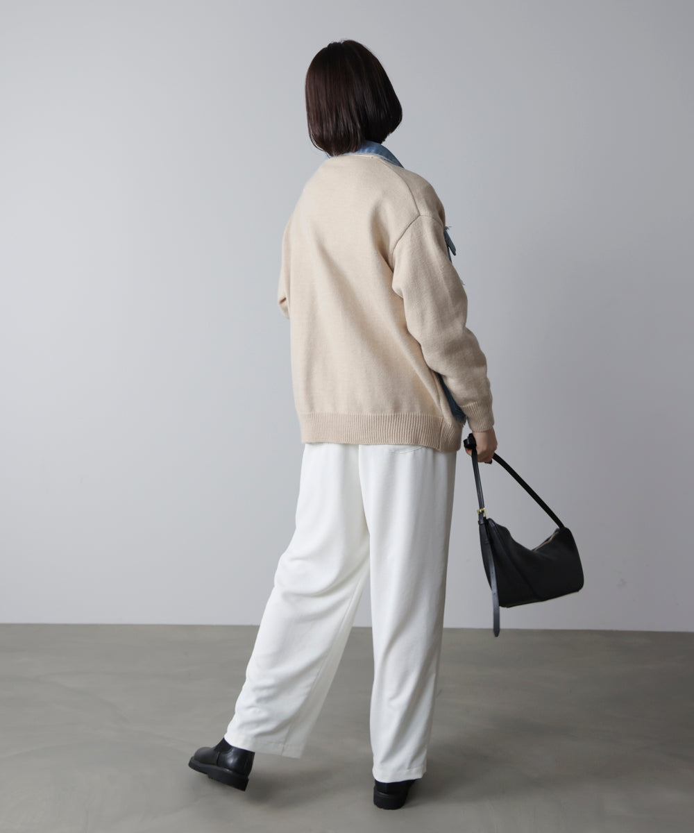 ニットコンビデニムジャケット［11/12発送予定］