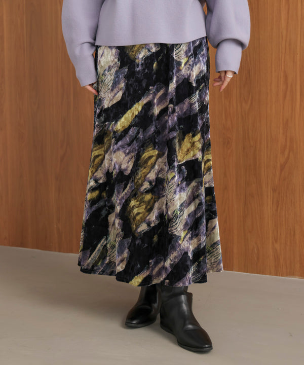 ベロアニュアンス柄スカート