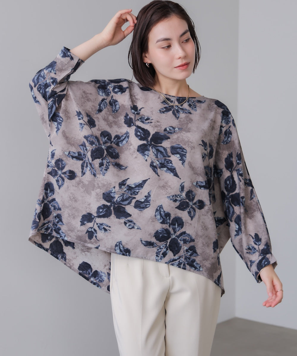 花柄ワイドブラウス