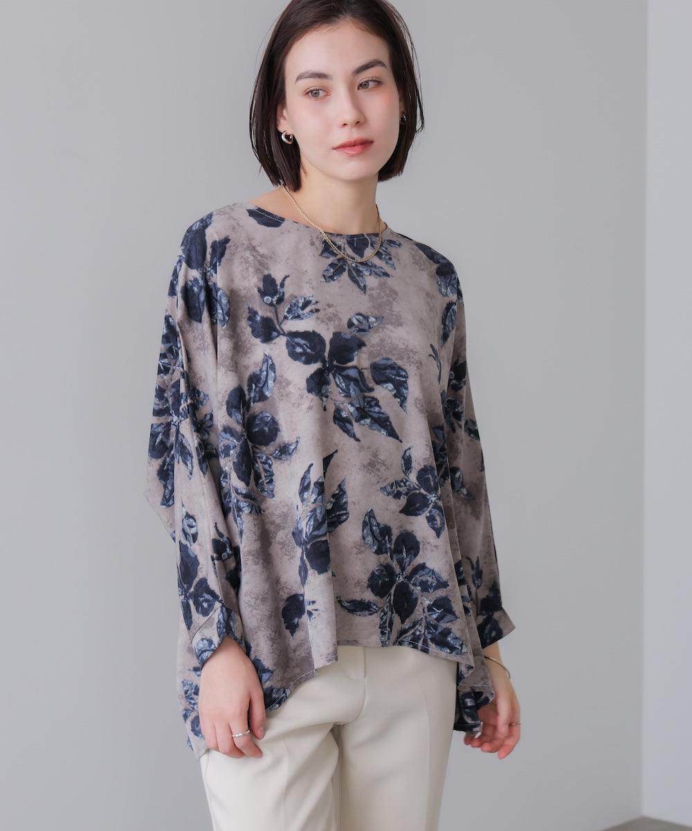 花柄ワイドブラウス