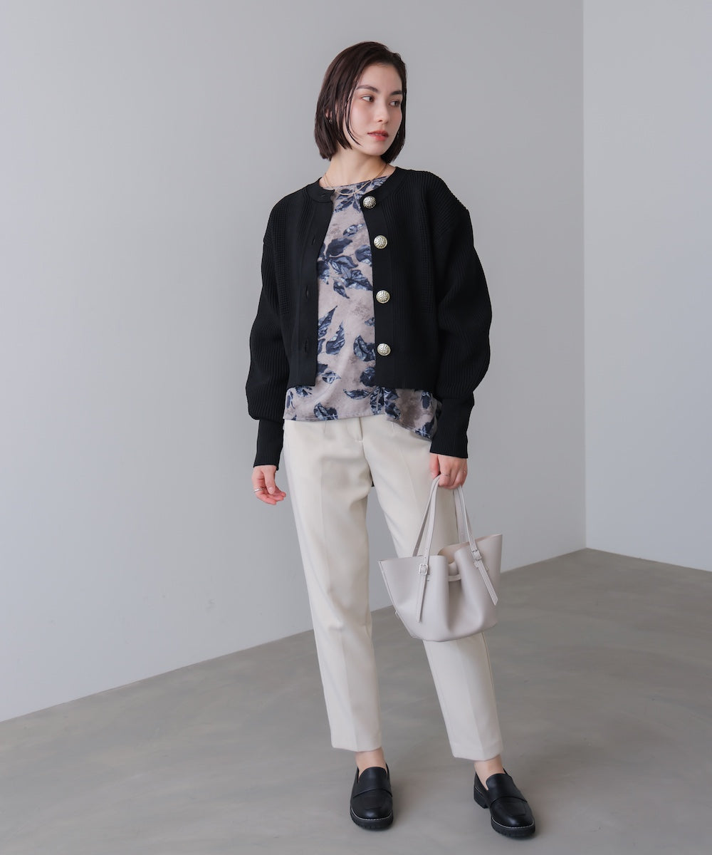 花柄ワイドブラウス