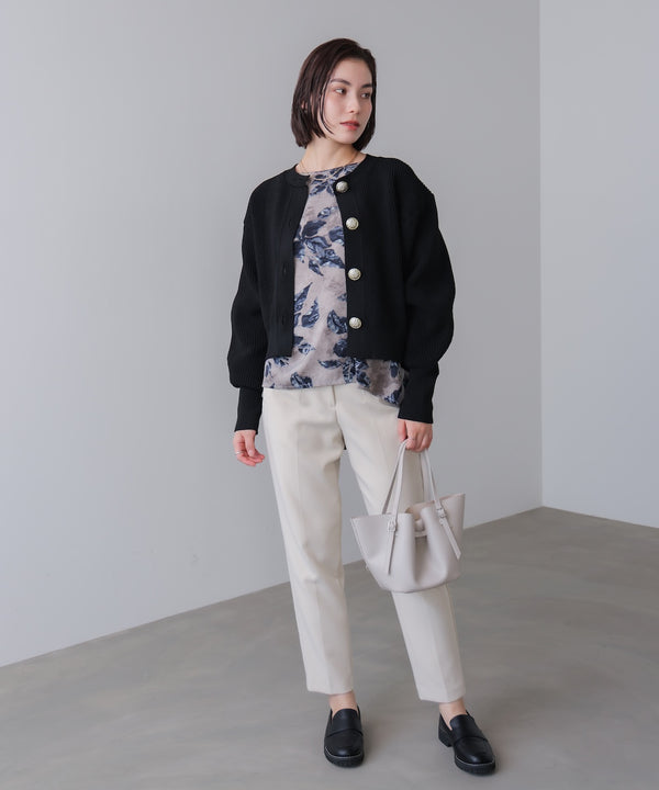 花柄ワイドブラウス