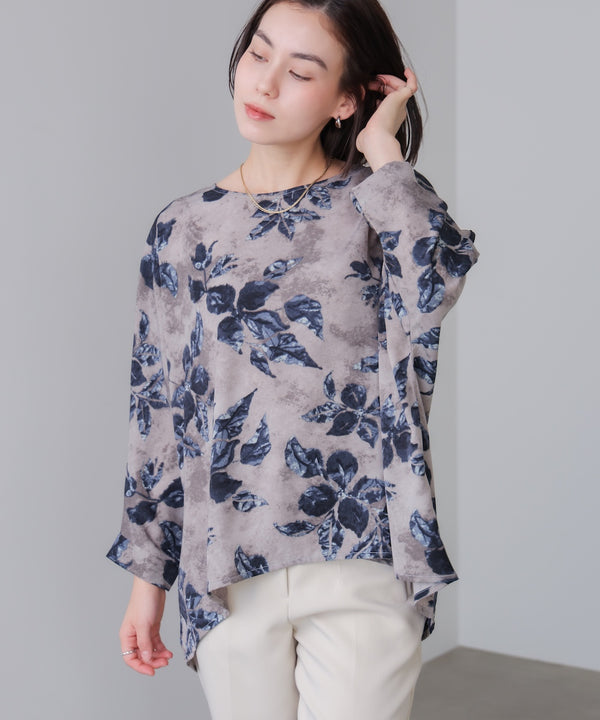 花柄ワイドブラウス