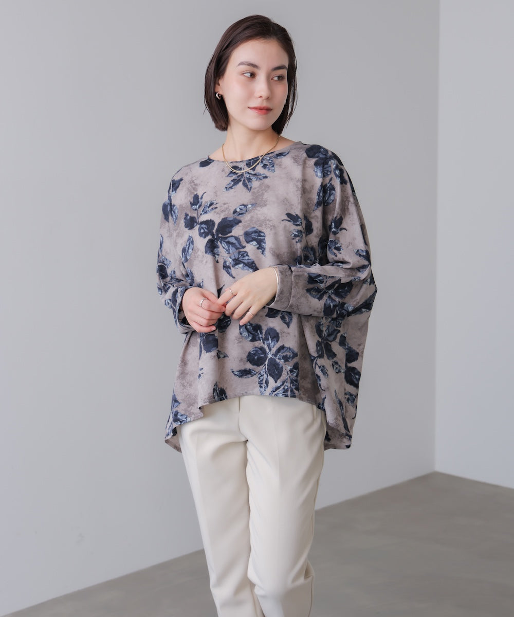 花柄ワイドブラウス