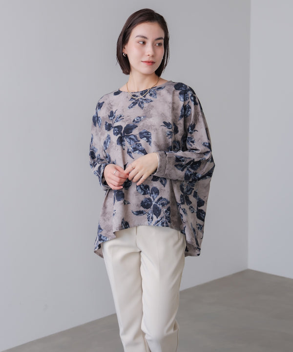 花柄ワイドブラウス