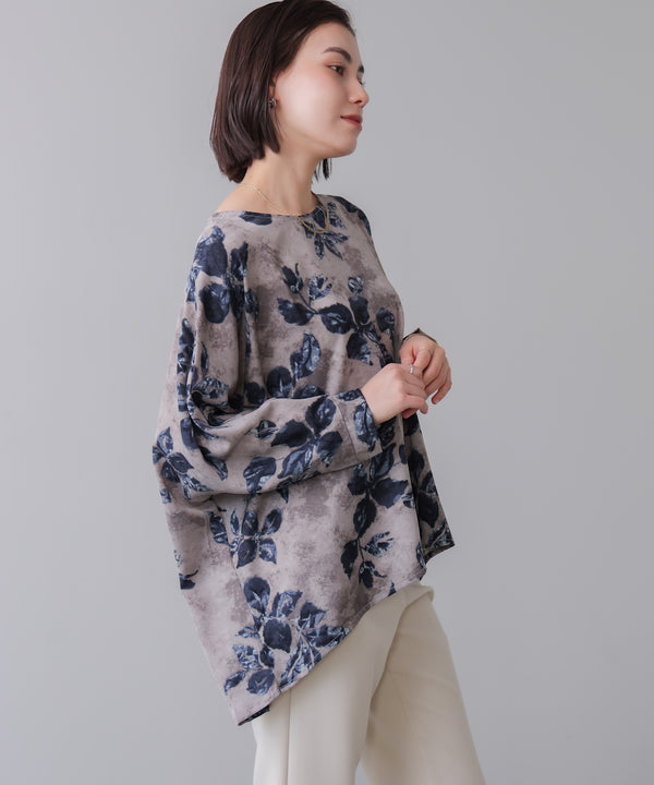 花柄ワイドブラウス