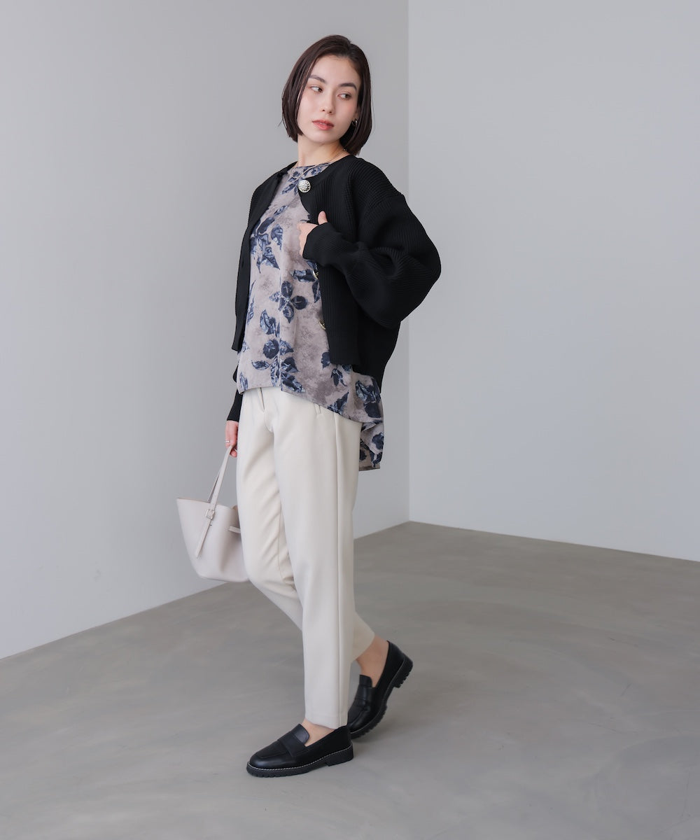 花柄ワイドブラウス