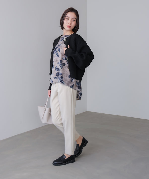 花柄ワイドブラウス