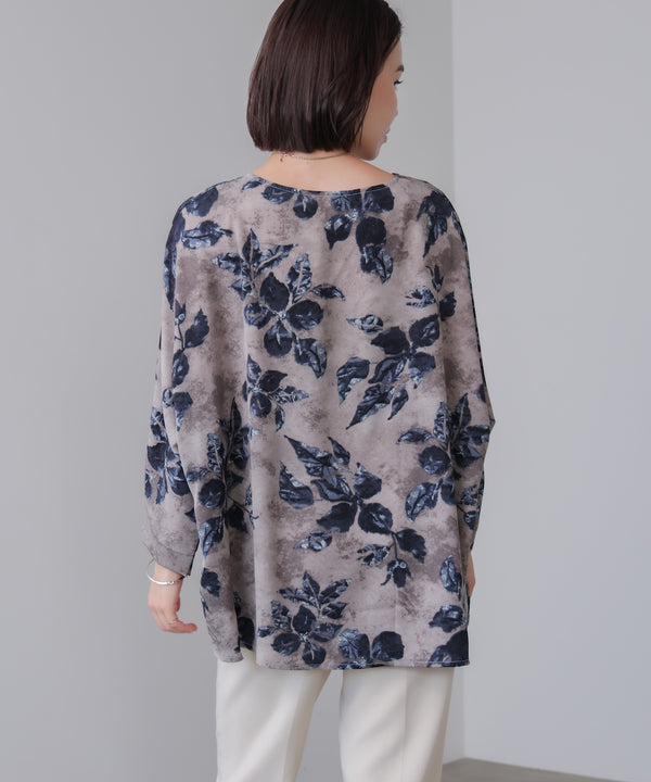 花柄ワイドブラウス