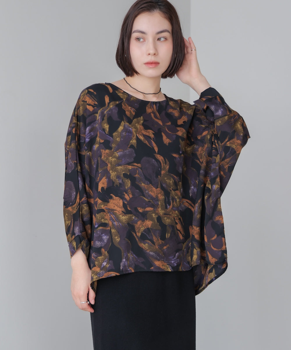 花柄ワイドブラウス