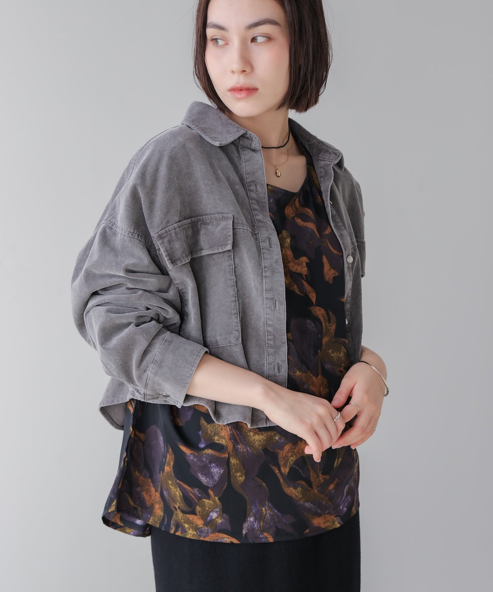 花柄ワイドブラウス