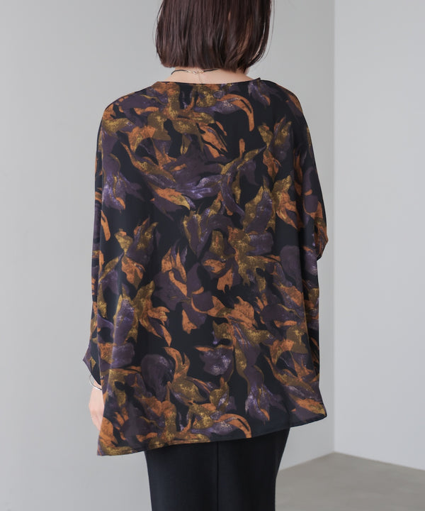 花柄ワイドブラウス