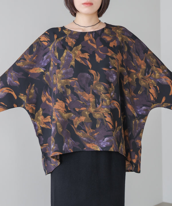 花柄ワイドブラウス