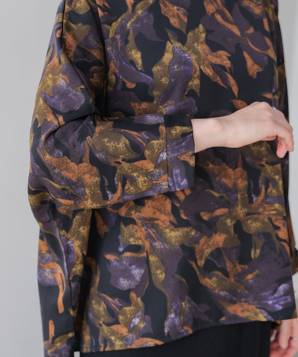 花柄ワイドブラウス