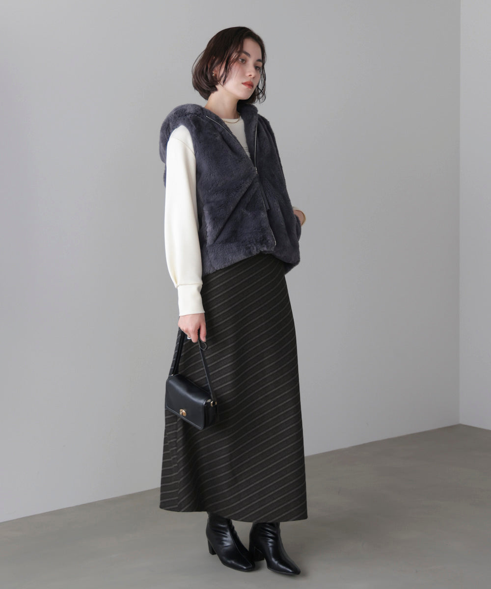 バイアスストライプタイト