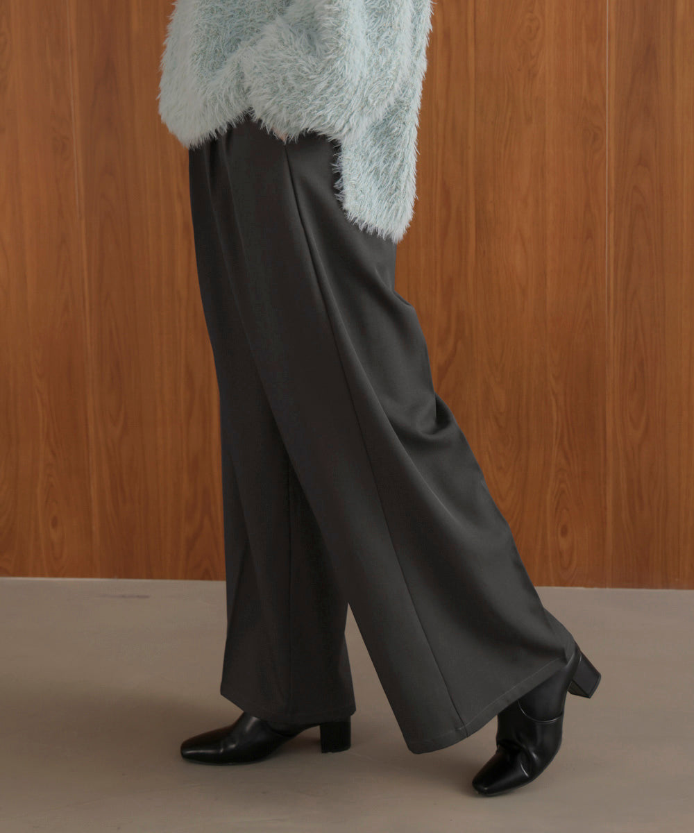 パンツ　38 黒 2タックストレートパンツ