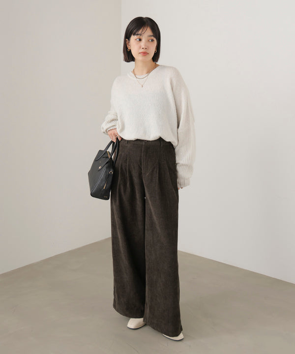 ストレッチベロアライクタックパンツ