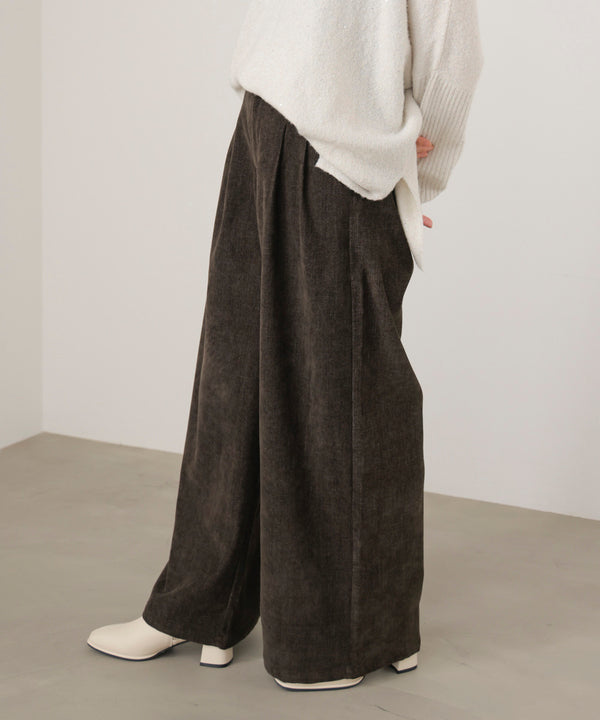 ストレッチベロアライクタックパンツ